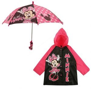 Disney Little Girls Assorted Characters Slicker and Umbrella Rainwear Set