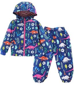 Wennikids Baby Girl Kid Waterproof Floral Hooded Coat Jacket Outwear Raincoat Hoodies