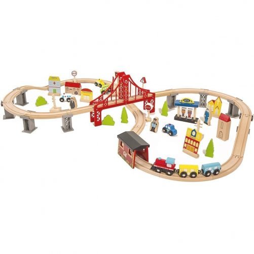 70Pcs Wooden Train Set Multicolor Learning Toy