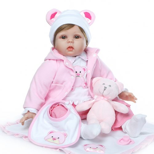 22" Reborn Baby Doll in Bear Dress