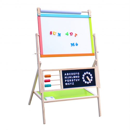 All-in-One Wooden Kid's Art Education Easel with Accessories