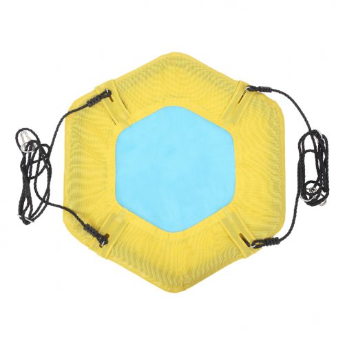 40" Hexagon Swing with  2 Carabiners & Adjustable Rope(Yellow & Blue)