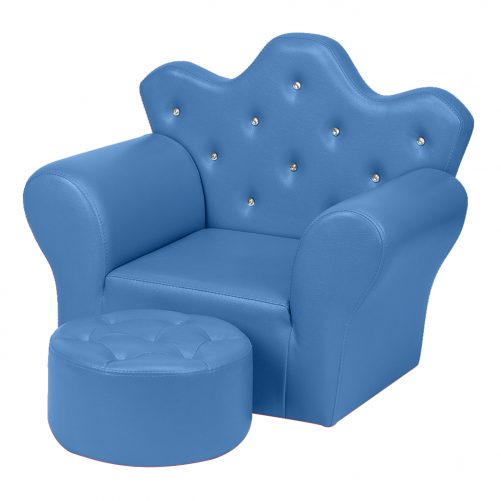 PVC Leather Princess Sofa, Bright Blue