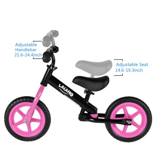 Kids Balance Bike  Height Adjustable  Pink