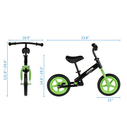 Kids Balance Bike  Height Adjustable Green