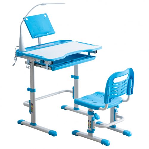 Student Desks and Chairs Set C Style with Light, Blue