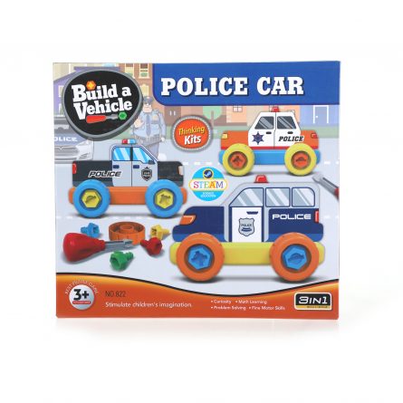 Colorful Puzzle Game Assembly Police Car
