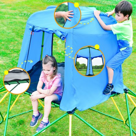 Kids Climbing Dome with Canopy and Playmat