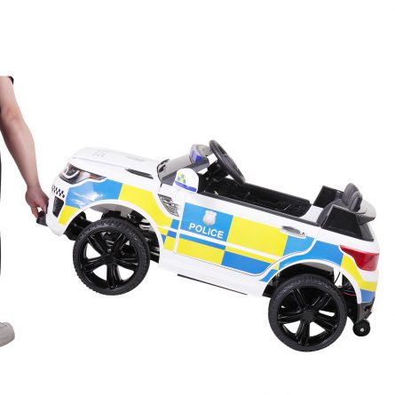 12V Kid Ride on Police Car, White