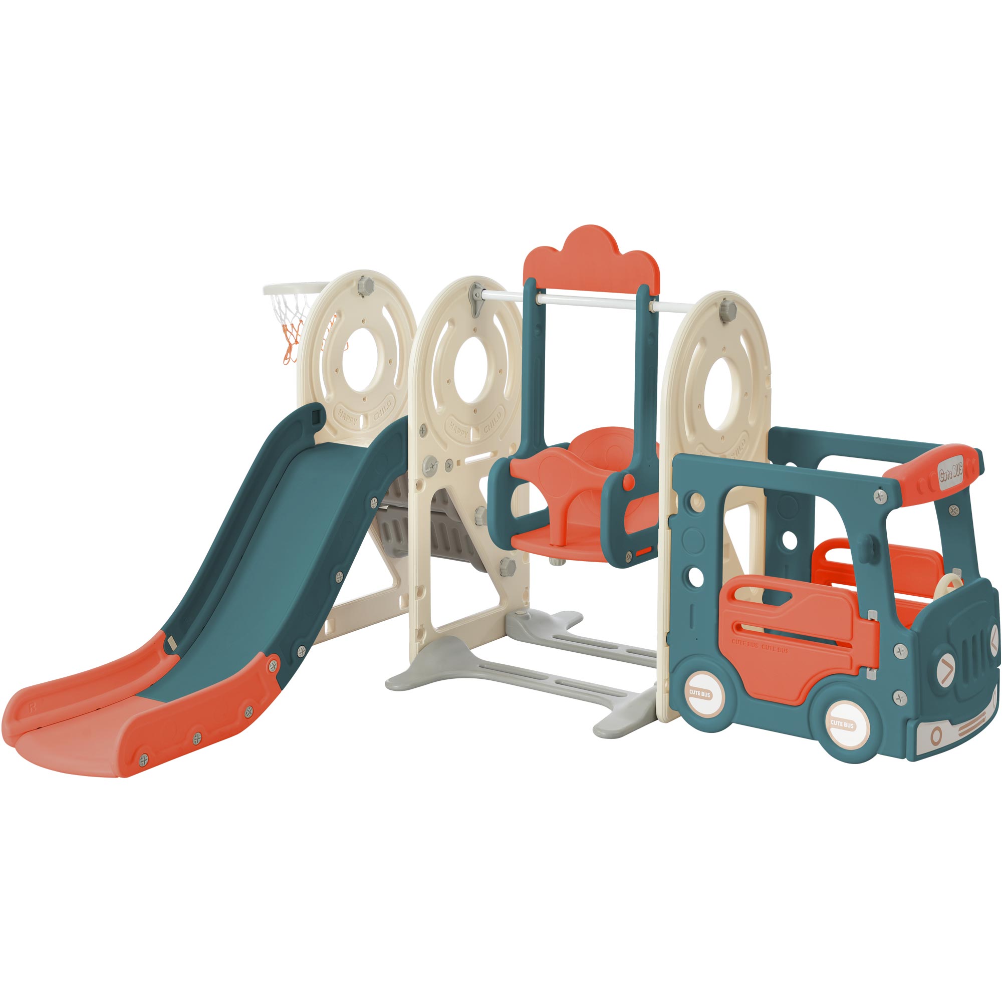 Swing-N-Slide With Bus Play Structure