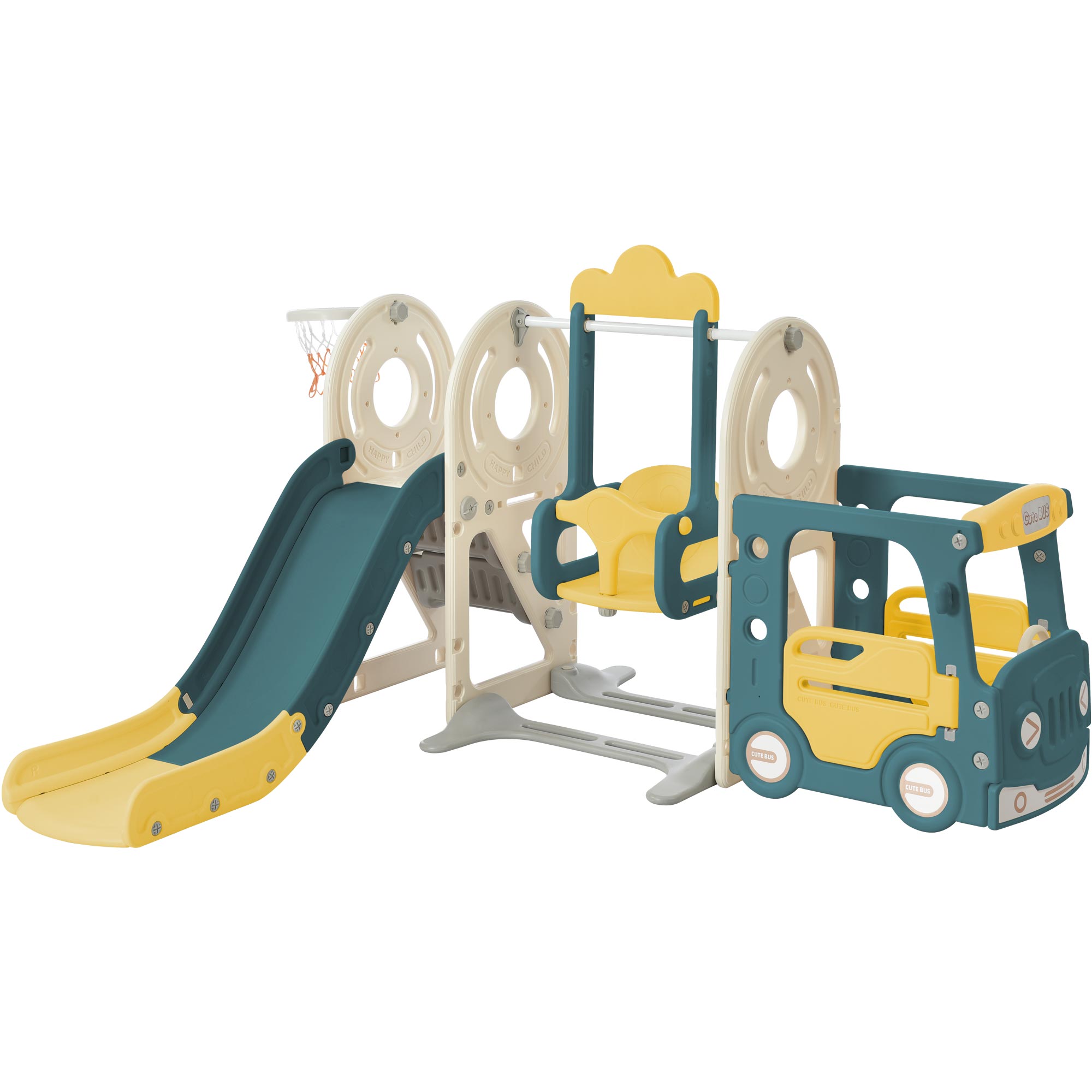 Swing-N-Slide With Bus Play Structure