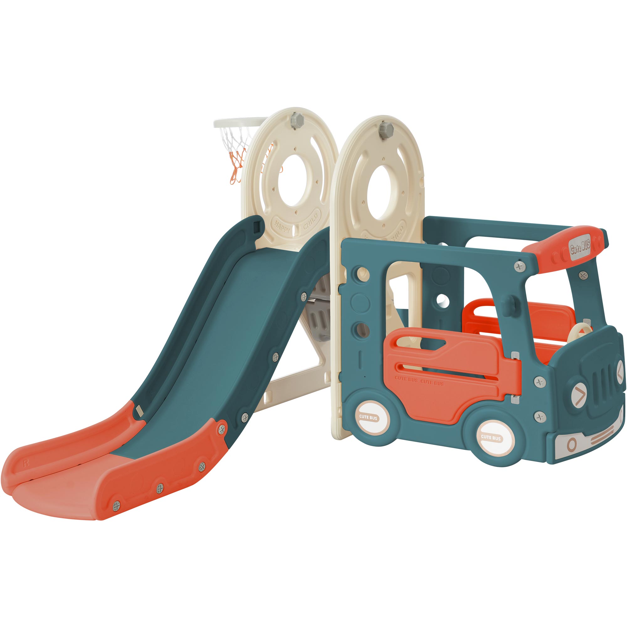 Slide With Bus Play Structure