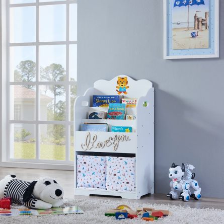 Kids Bookcase With Toy Storage