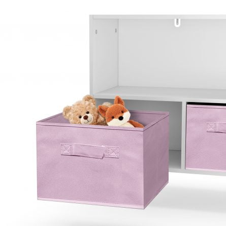 Kids Bookcase With Collapsible Fabric Drawers