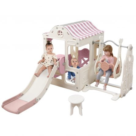 6 in 1 Toddler Slide and Swing Set