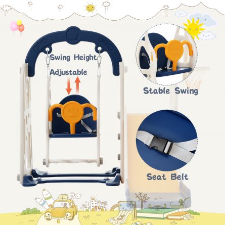 3 In 1 Slide And Swing Set For Toddler